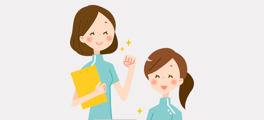 言語聴覚士が握手している