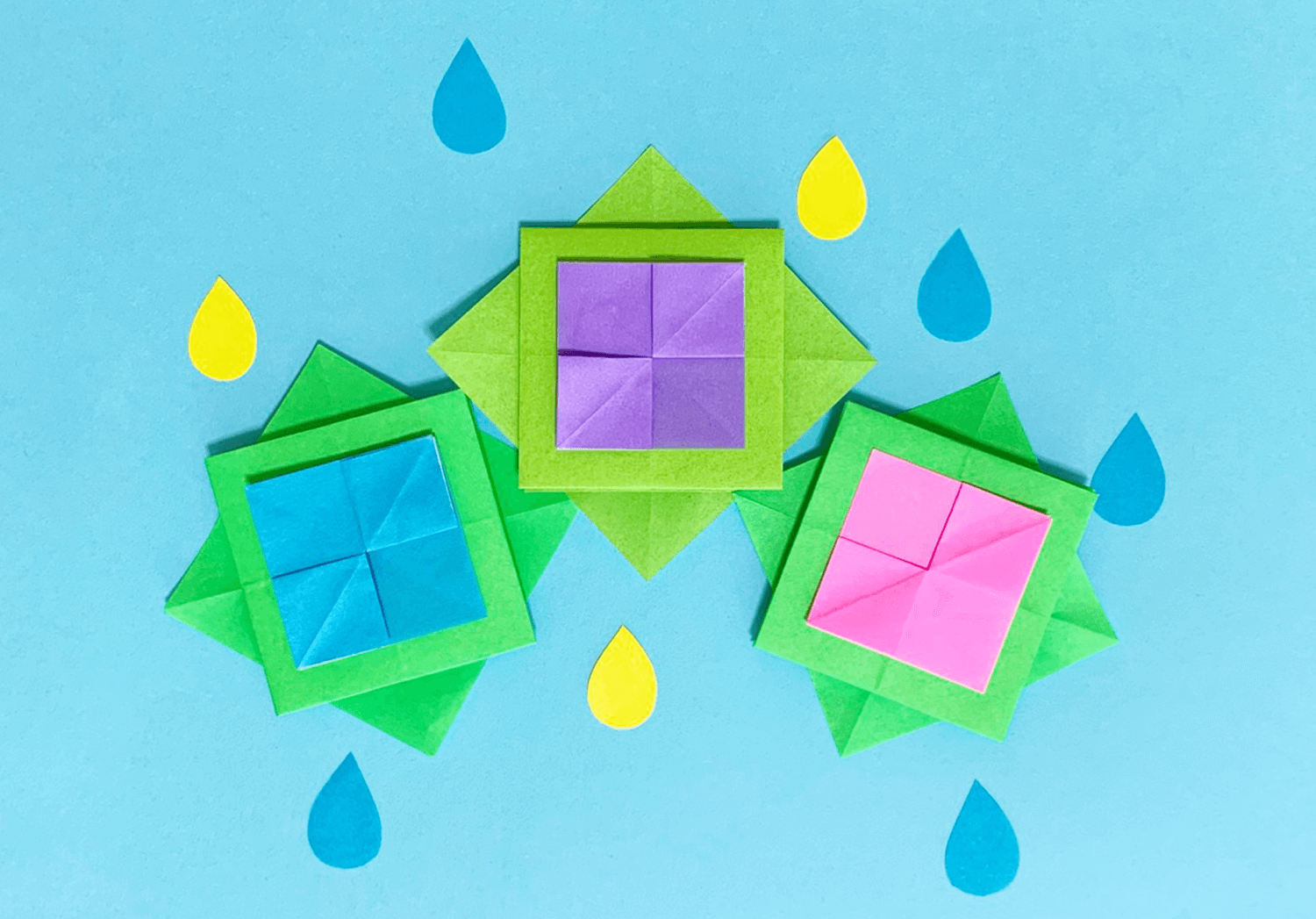 おりがみのあじさい 