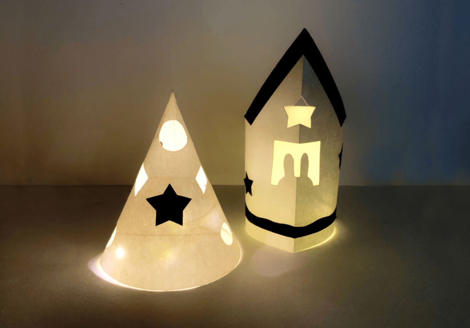 クリスマスツリーとお家のランタンの製作