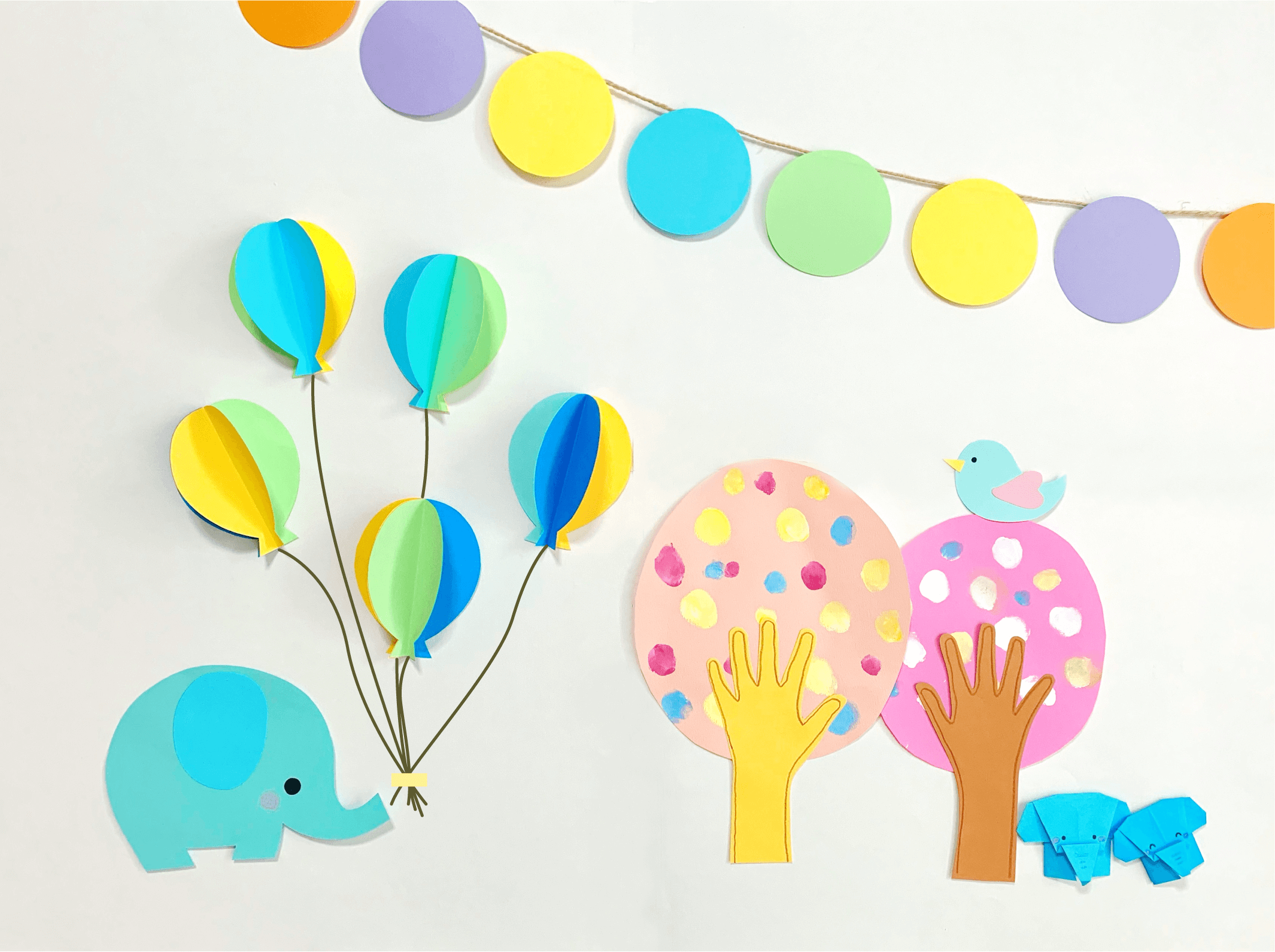 春の風船の壁面