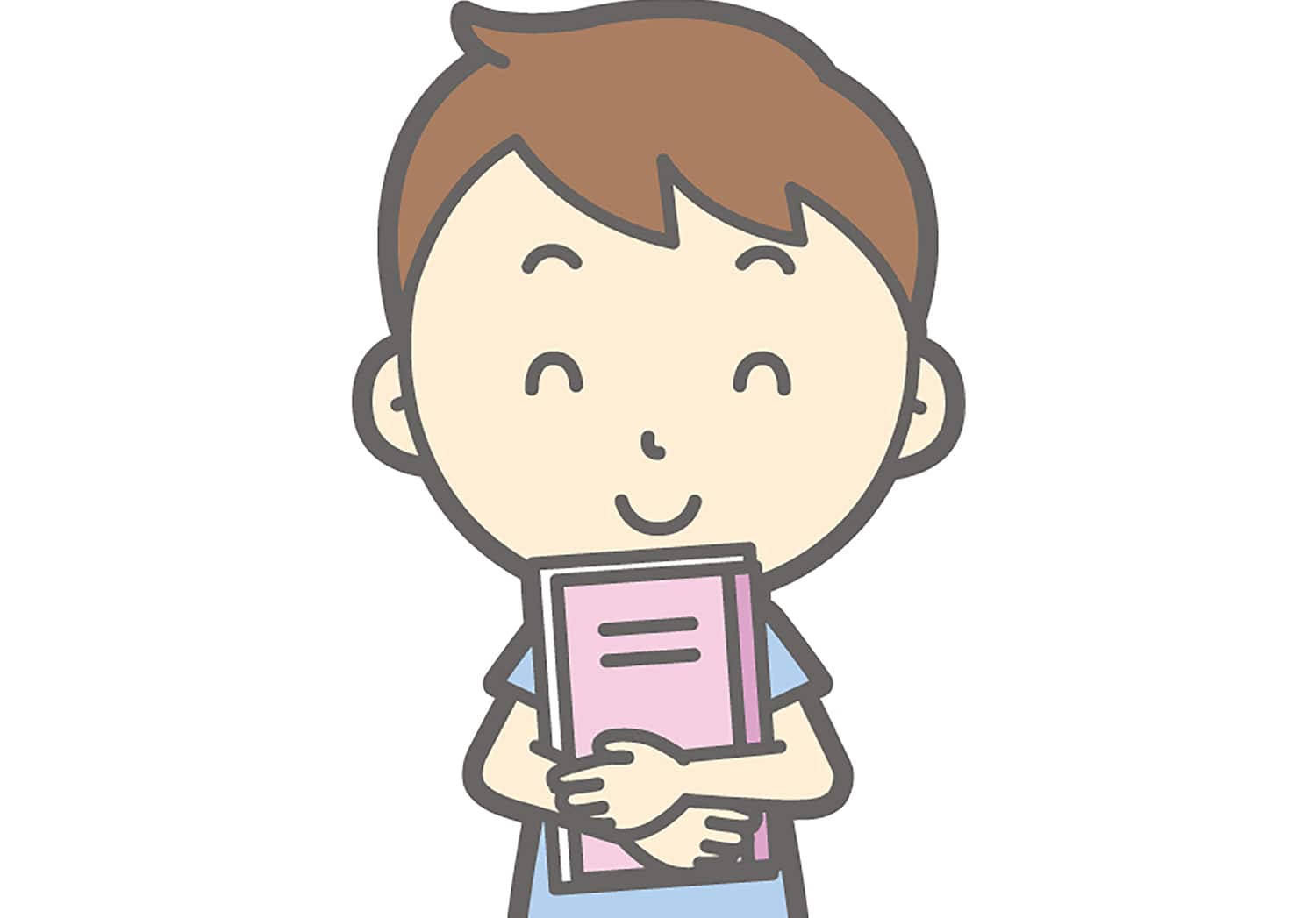 連絡帳を抱える男性のイラスト